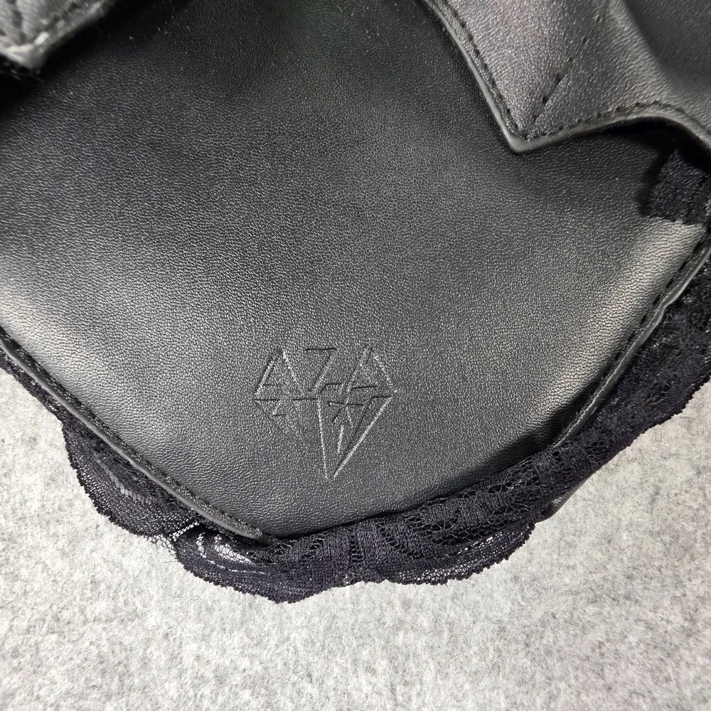 Aza Gothcore Bag Winged Leather And Lace Bat wing Purse Backpack Goth Emo Black